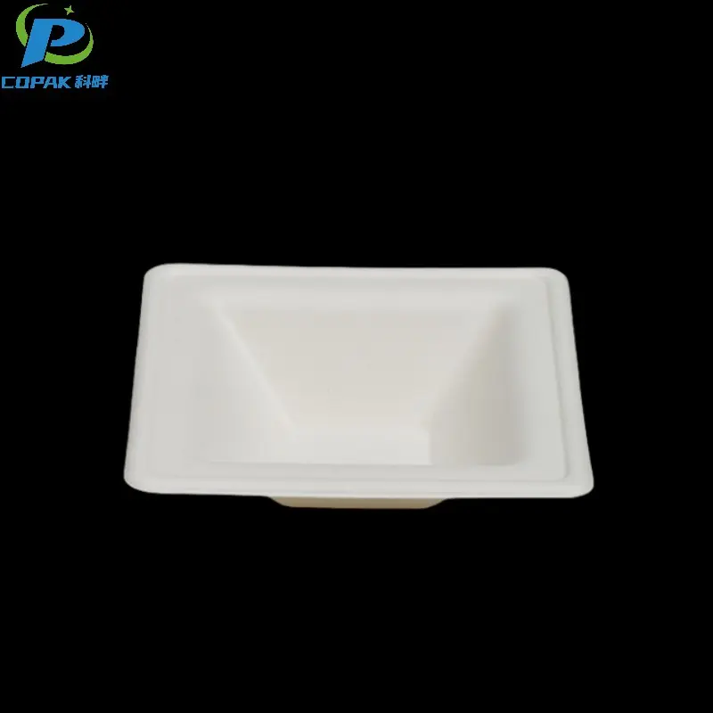 12OZ Bagasse Pulp Bleached Square Bowl
