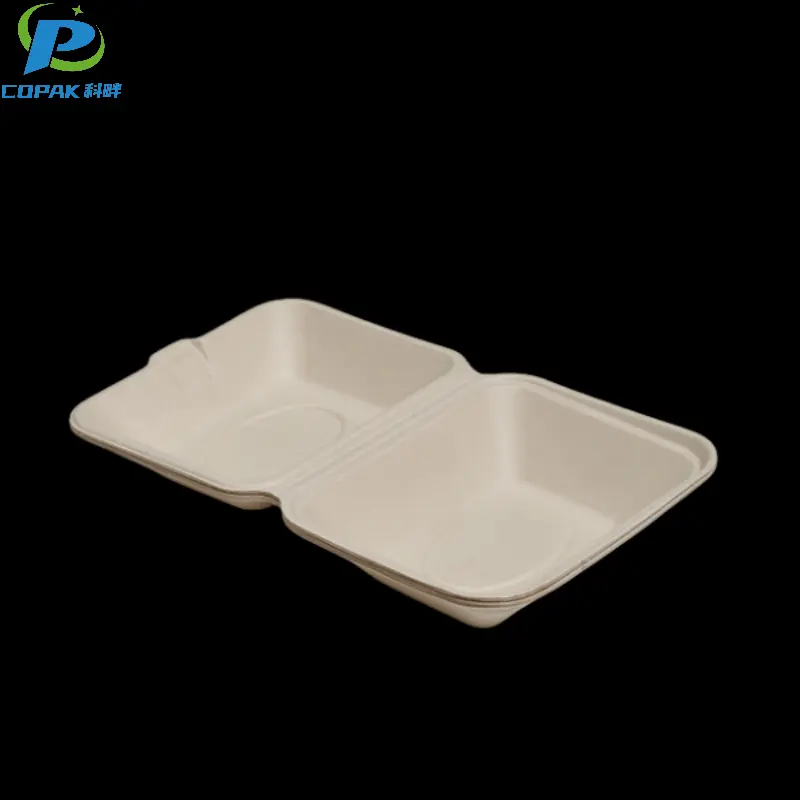 Compostable Bagasse Clamshell box for chip