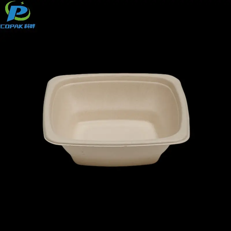 24OZ Bagasse Pulp Sugarcane Fiber Square Bowl