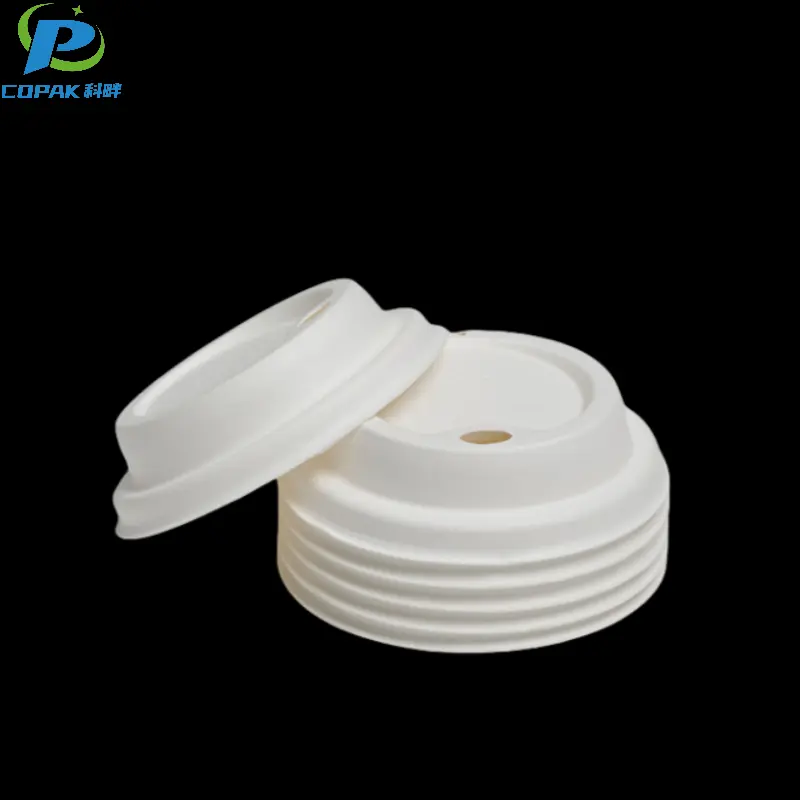 80mm Flat Lid for Bagasse Coffee Cup