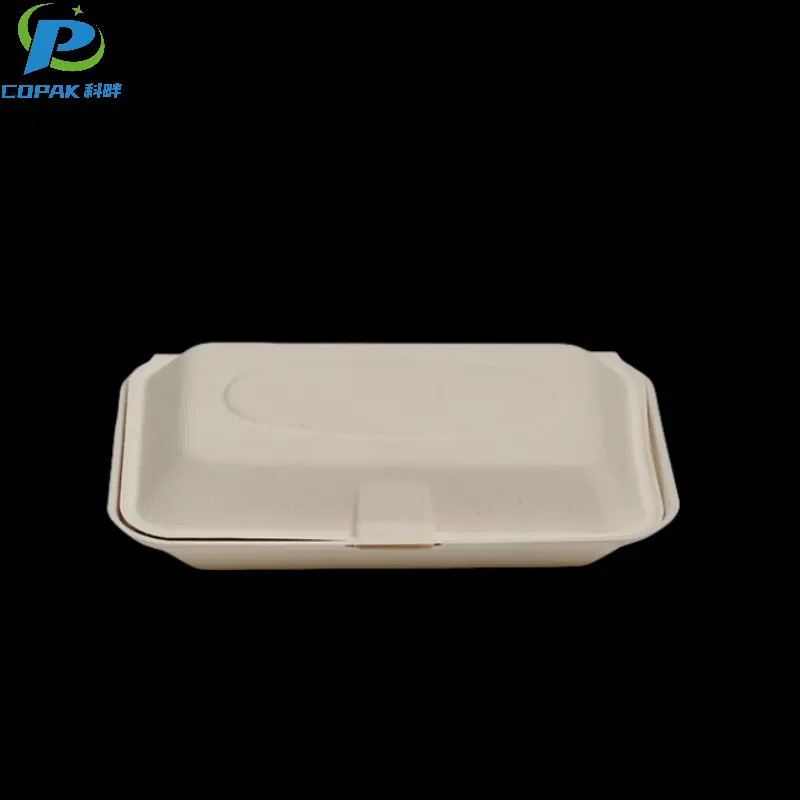 Compostable Bagasse Clamshell box for fish and chip