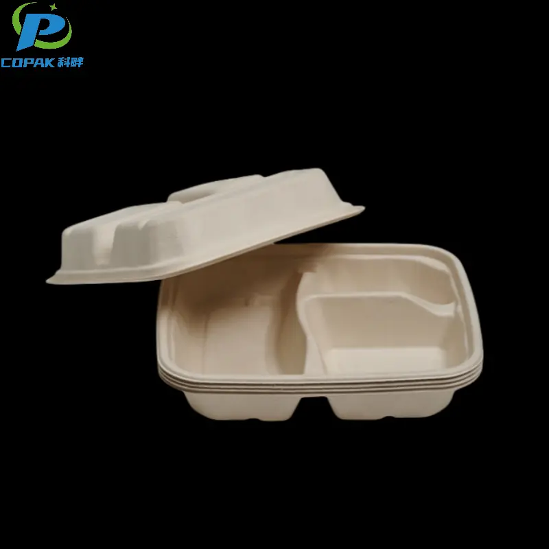 3 Compartment Bagasse Biodegradable Fast Food Container